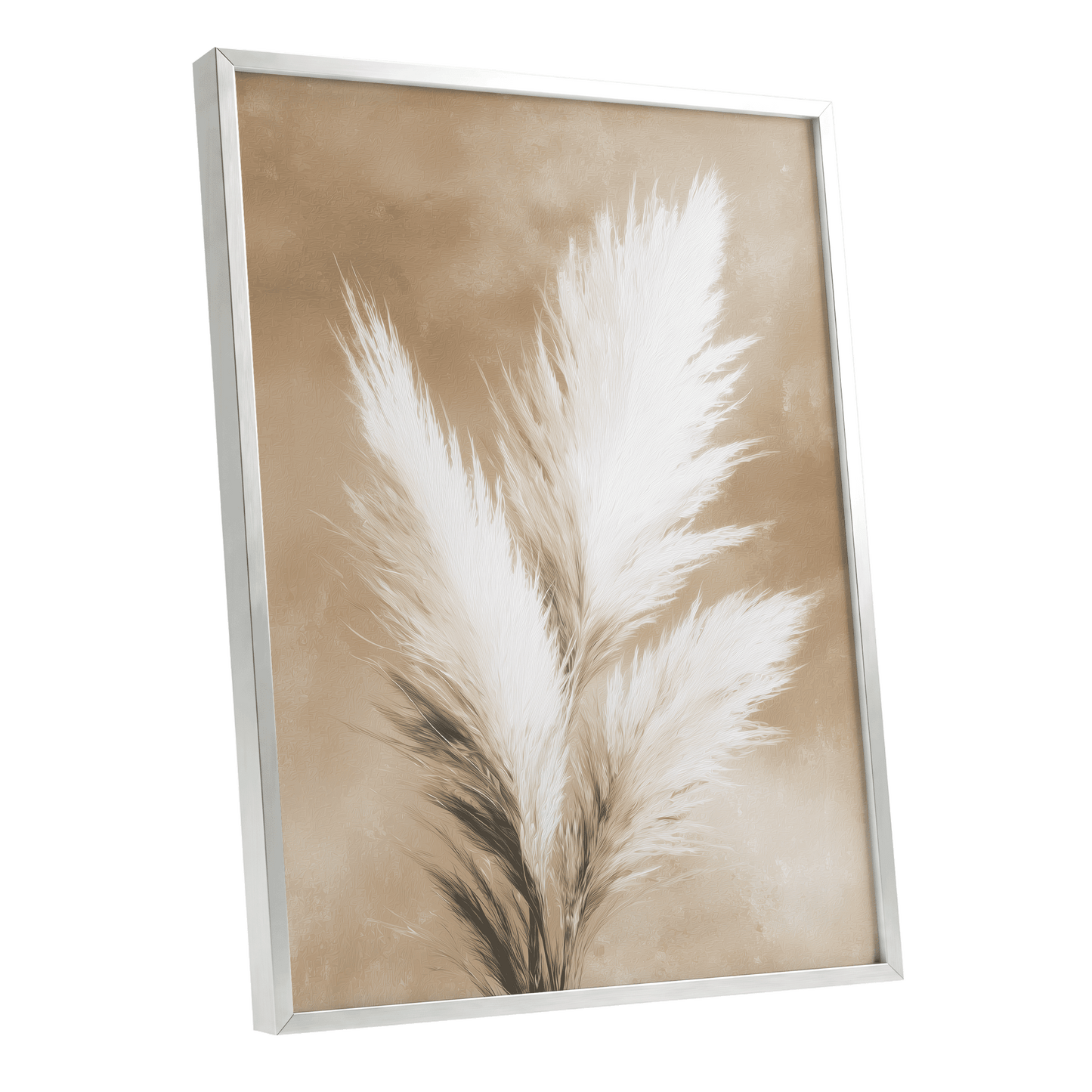 Ivory Plume Reverie – silver framed poster option