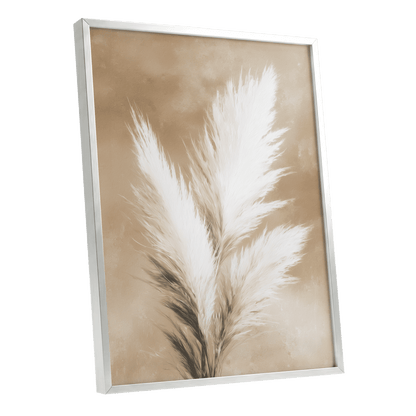 Ivory Plume Reverie – silver framed poster option
