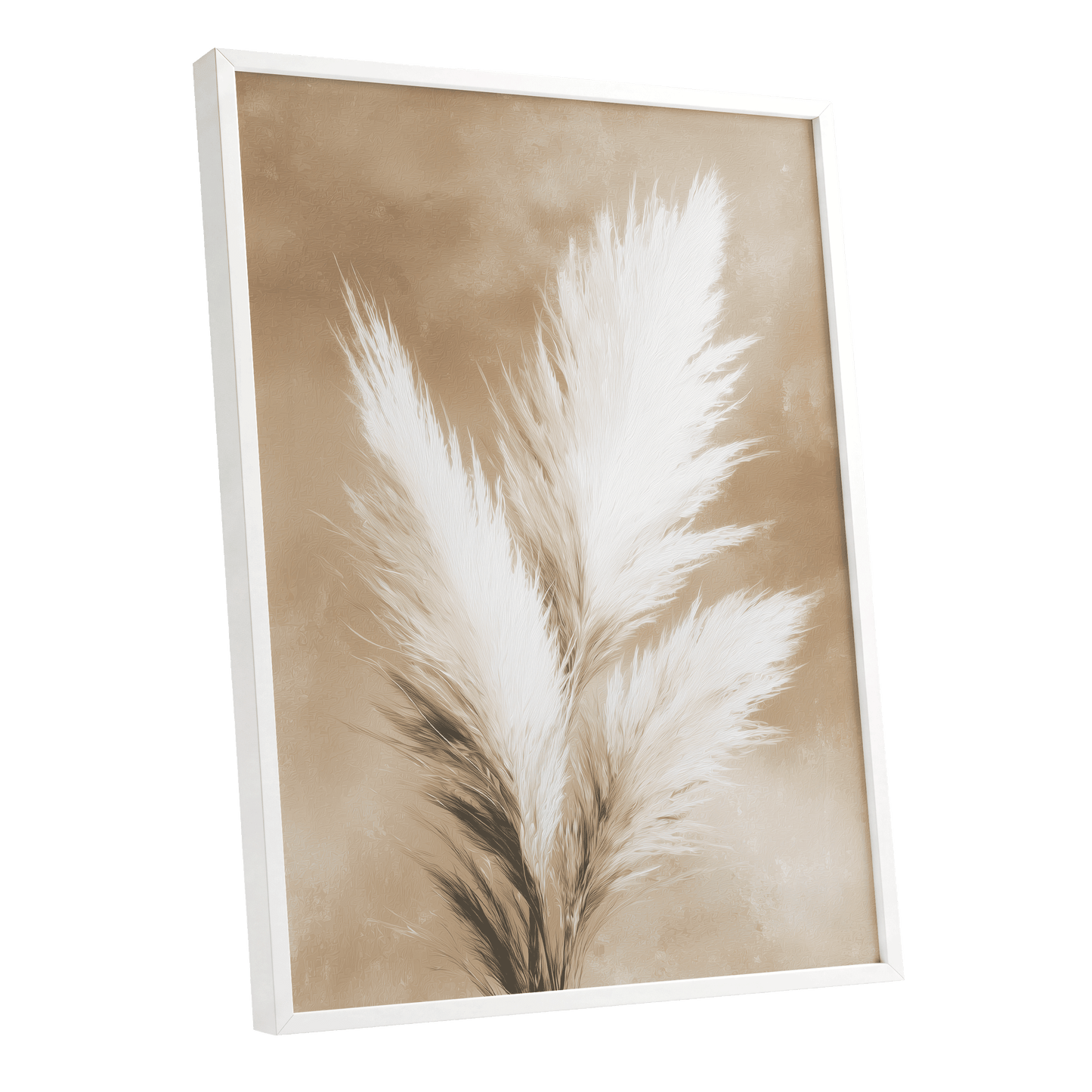Ivory Plume Reverie – white framed poster option