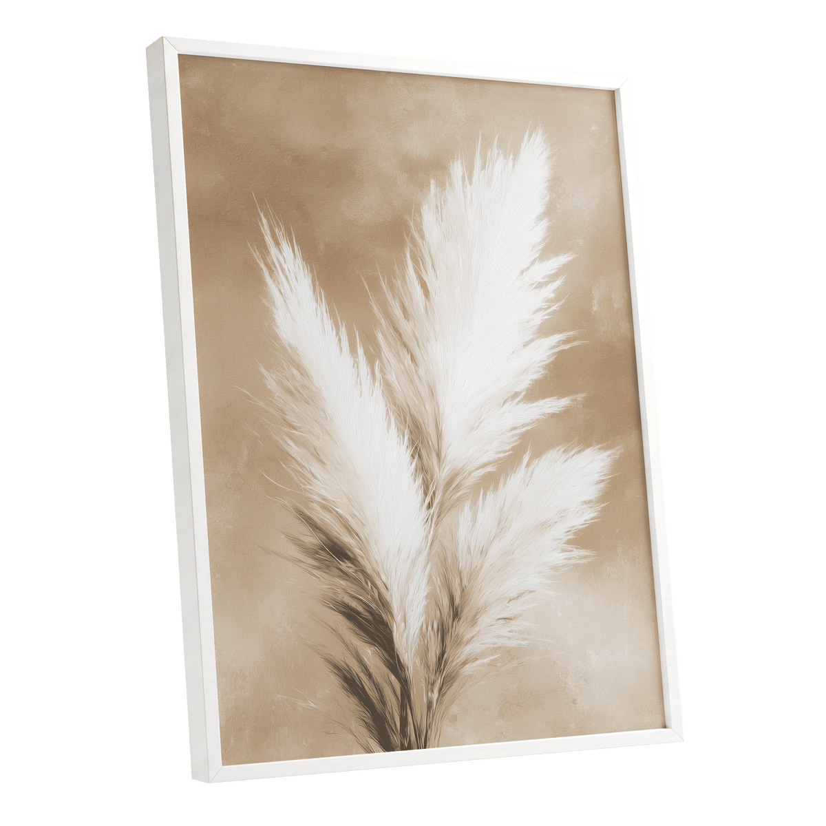 Ivory Plume Reverie – white framed poster option