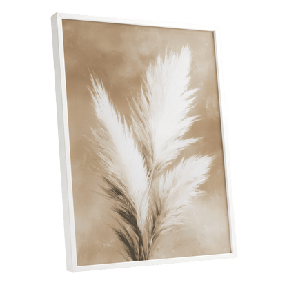 Ivory Plume Reverie – white framed poster option