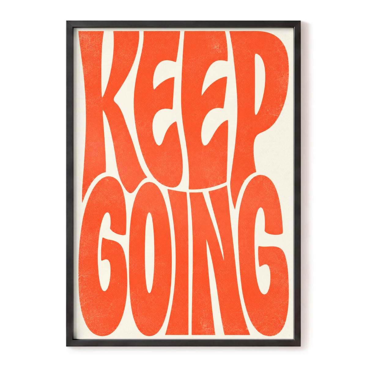Keep Going in Tangerine, orange, beige abstract wall art, front artwork view