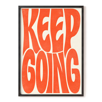 Keep Going in Tangerine, orange, beige abstract wall art, front artwork view