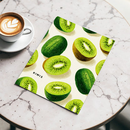 Kiwi Scatter, green, beige, brown nature wall art displayed in a styled interior, gallery view 3