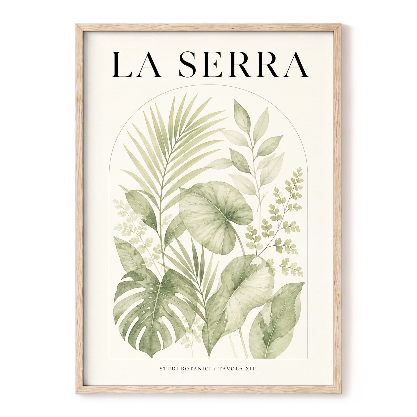 La Serra Canopy, green, beige, black nature wall art, front artwork view