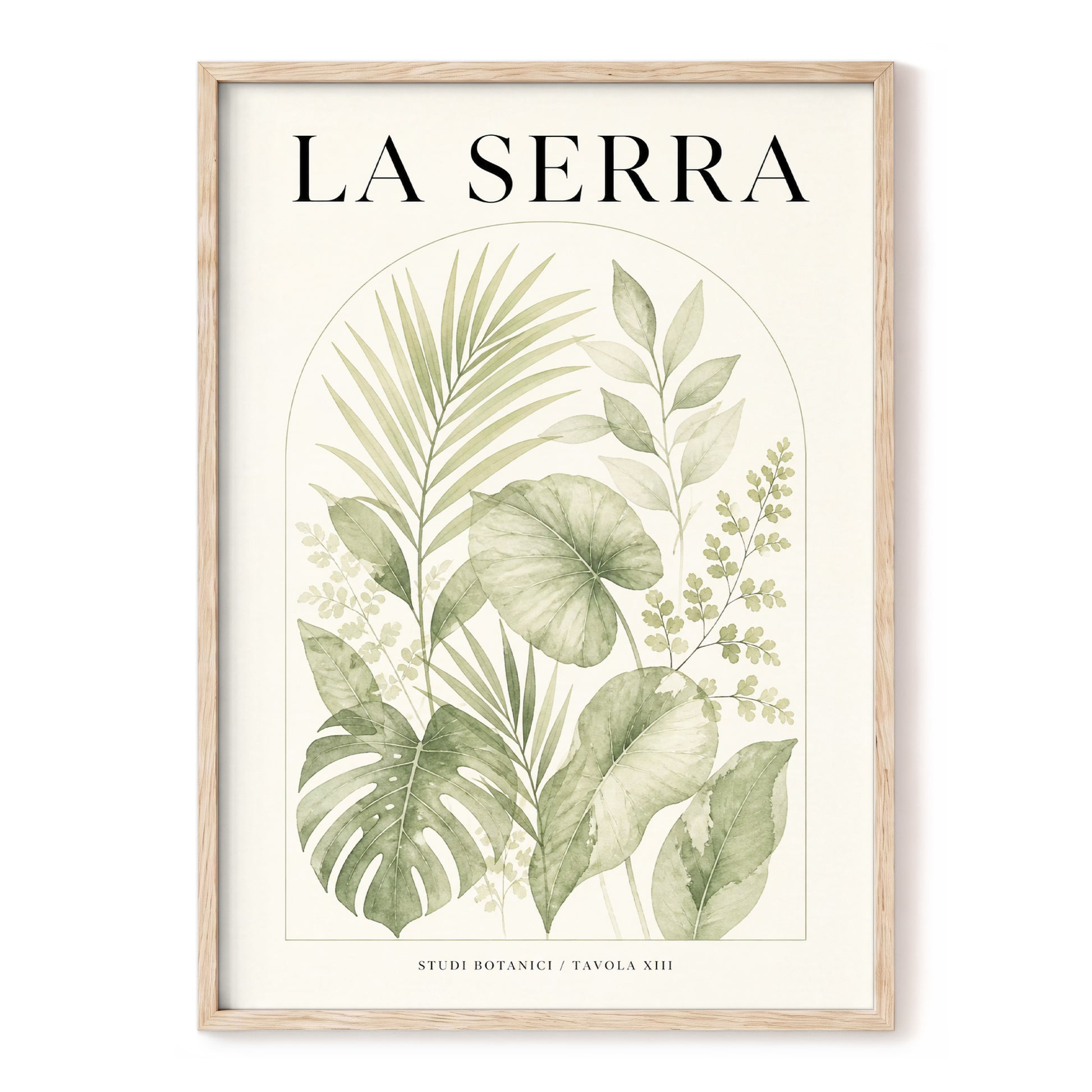 La Serra Canopy, green, beige, black nature wall art, front artwork view