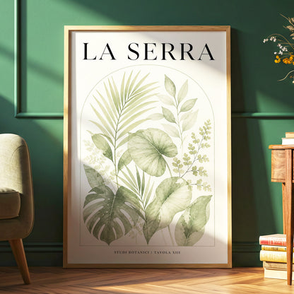 La Serra Canopy, green, beige, black nature wall art displayed in a styled interior, gallery view 6
