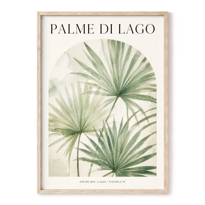 Lake Palm Studies, green, beige, black nature wall art, front artwork view