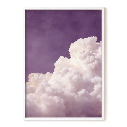 Lavender Cloudrise, purple, white, pink nature wall art, front artwork view