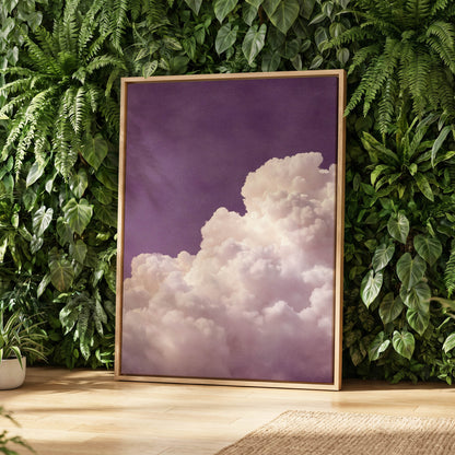 Lavender Cloudrise, purple, white, pink nature wall art displayed in a styled interior, gallery view 4