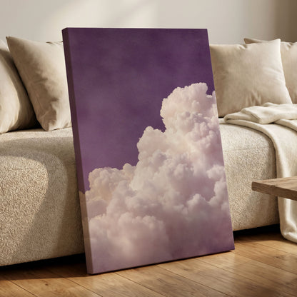 Lavender Cloudrise, purple, white, pink nature wall art displayed in a styled interior, gallery view 7