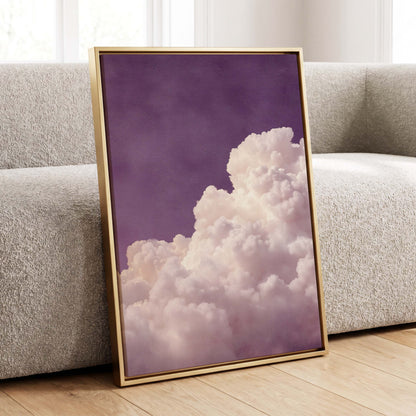 Lavender Cloudrise, purple, white, pink nature wall art displayed in a styled interior, gallery view 8
