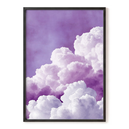 Lavender Cloudscape, purple, white, gray nature wall art, front artwork view