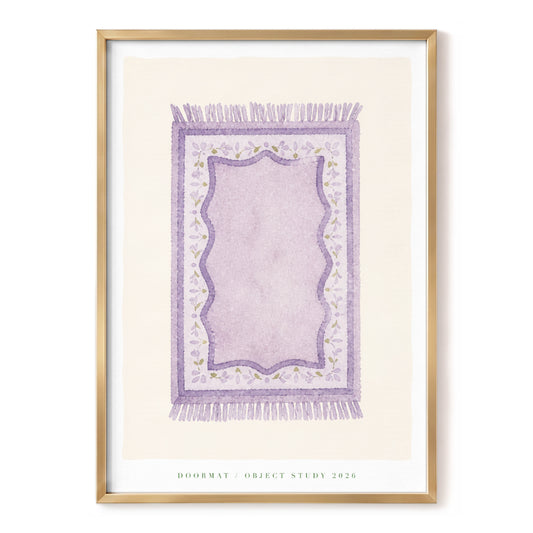 Lavender Loom, purple, beige, white floral wall art, front artwork view
