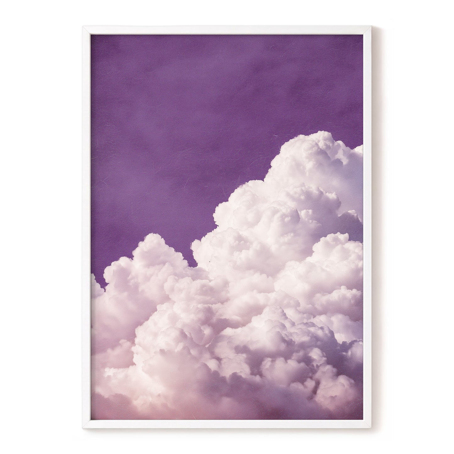 Lilac Cloud Reverie, purple, pink, white nature wall art, front artwork view