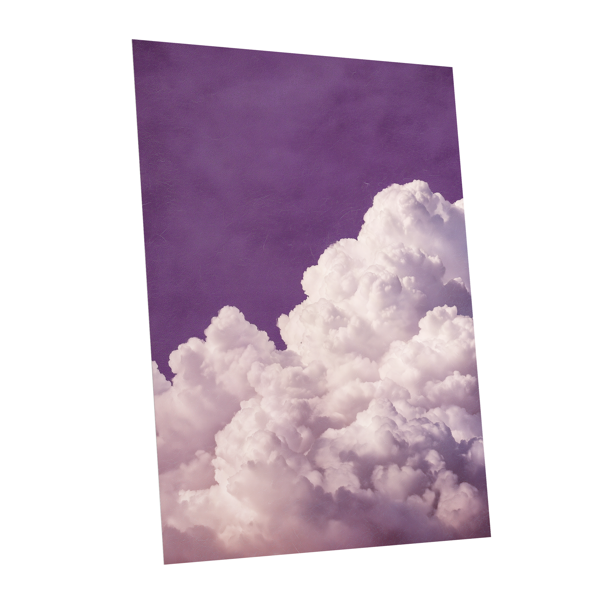 Lilac Cloud Reverie, purple, pink, white nature wall art shown as a unframed poster wall art print