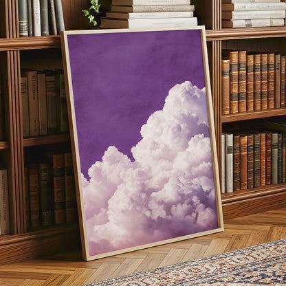 Lilac Cloud Reverie, purple, pink, white nature wall art displayed in a styled interior, gallery view 2