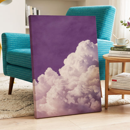 Lilac Cloud Reverie, purple, pink, white nature wall art displayed in a styled interior, gallery view 3