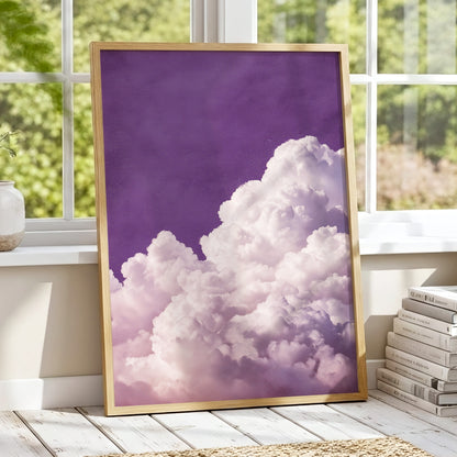 Lilac Cloud Reverie, purple, pink, white nature wall art displayed in a styled interior, gallery view 9