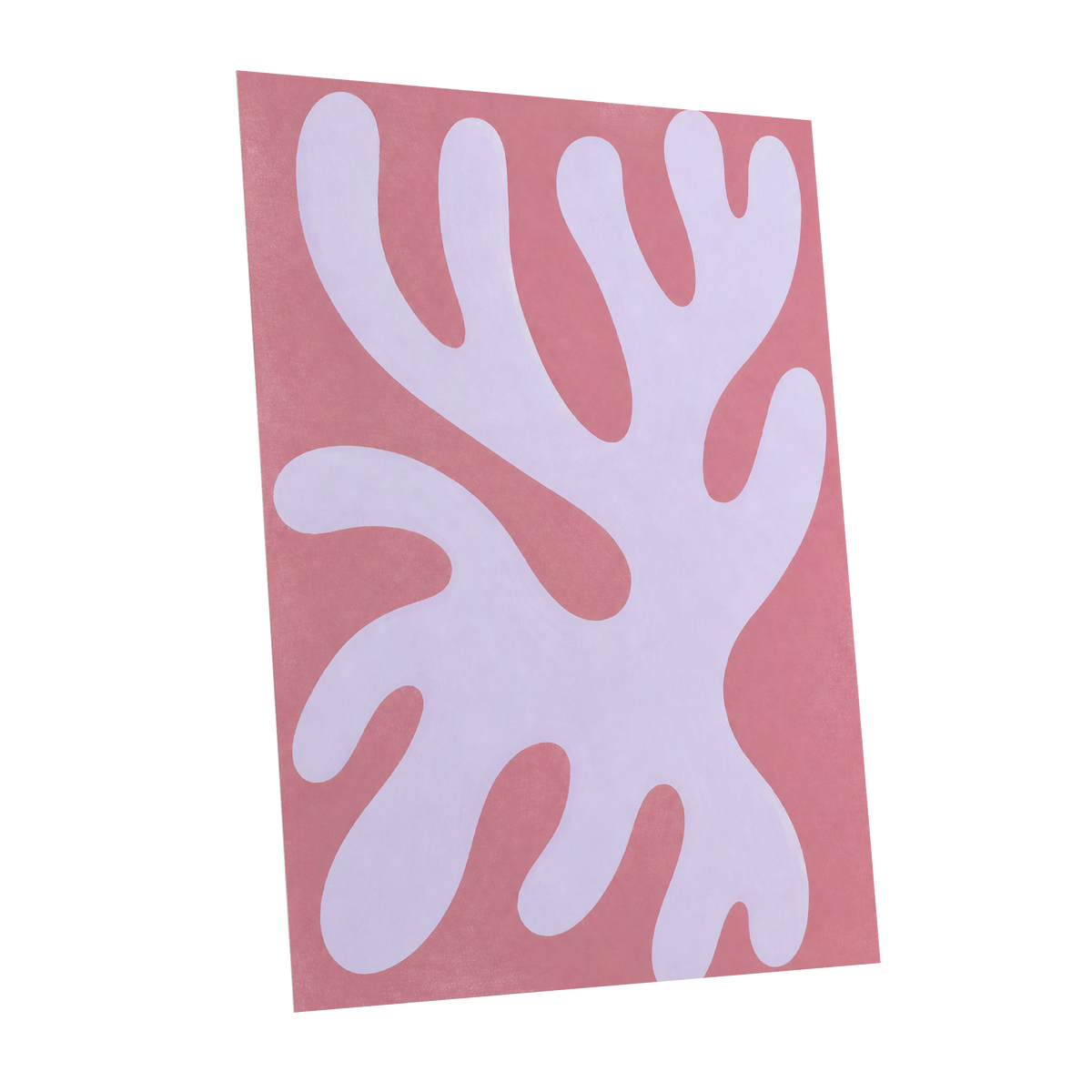 Lilac Drift, pink, purple, white abstract wall art shown as a unframed poster wall art print