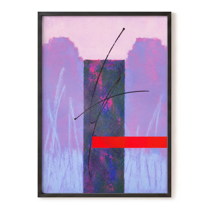 Lilac Voltage, pink, purple, blue abstract wall art, front artwork view