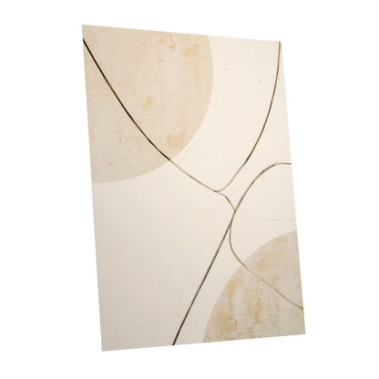 Linen Curve Confluence, white, beige, brown minimalist wall art shown as a unframed poster wall art print