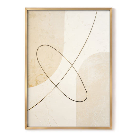 Linen Loopwork, beige, white, black minimalist wall art, front artwork view