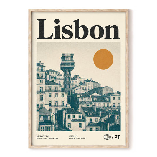 Lisbon Ascender, beige, green, gold minimalist wall art, front artwork view