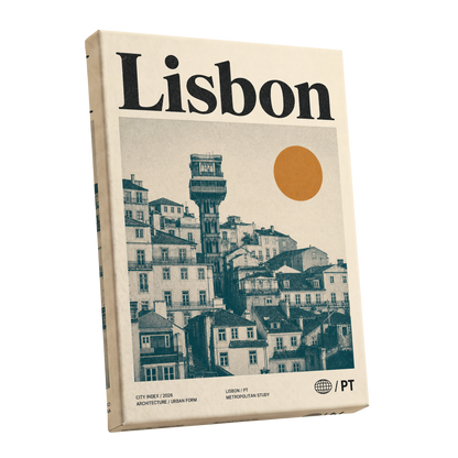Lisbon Ascender, beige, green, gold minimalist wall art shown as a stretched canvas wall art