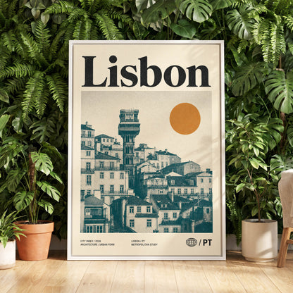 Lisbon Ascender, beige, green, gold minimalist wall art displayed in a styled interior, gallery view 5