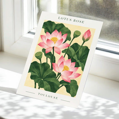 Lotus in Blush, pink, green, beige floral wall art displayed in a styled interior, gallery view 5