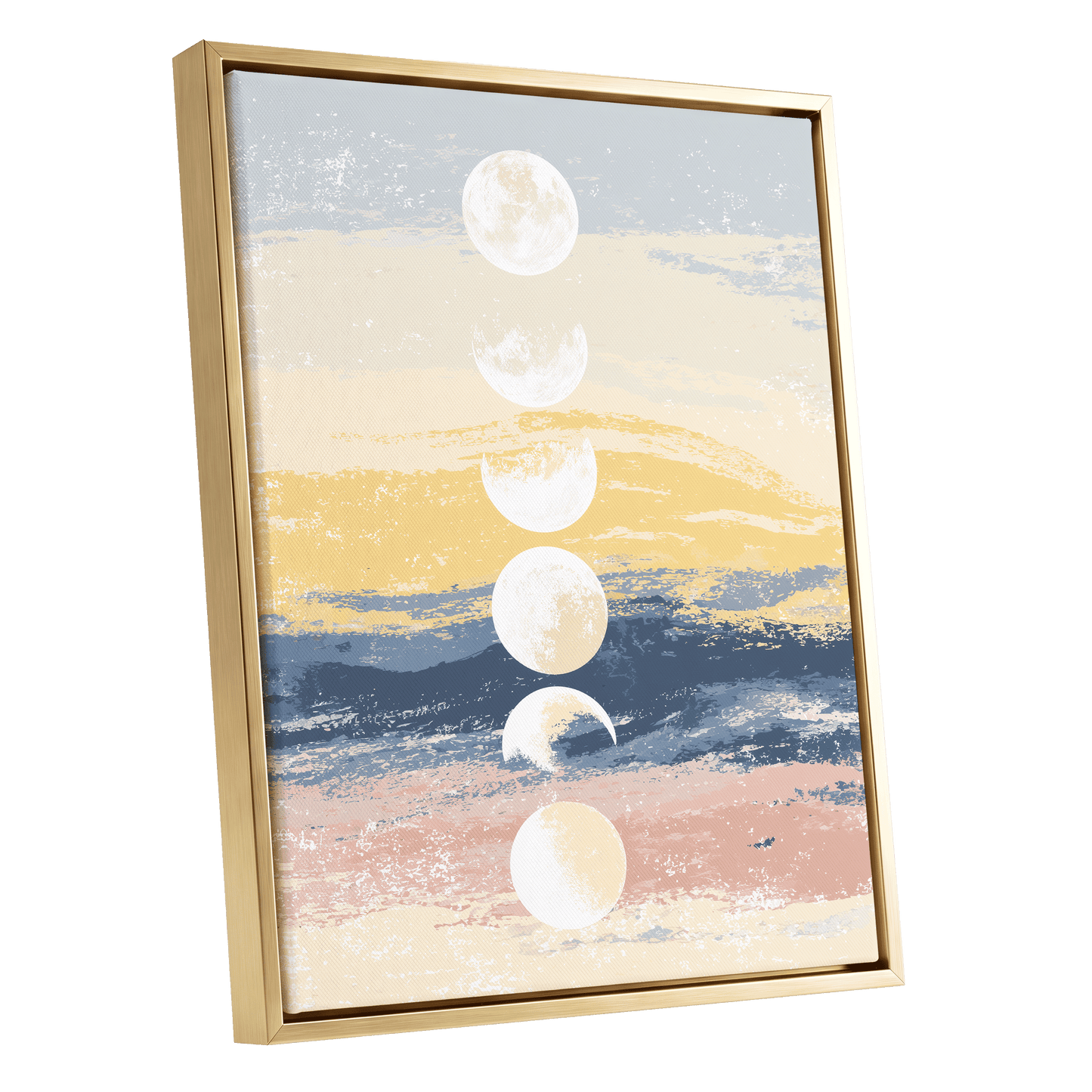 Lunar Tides – gold framed canvas option