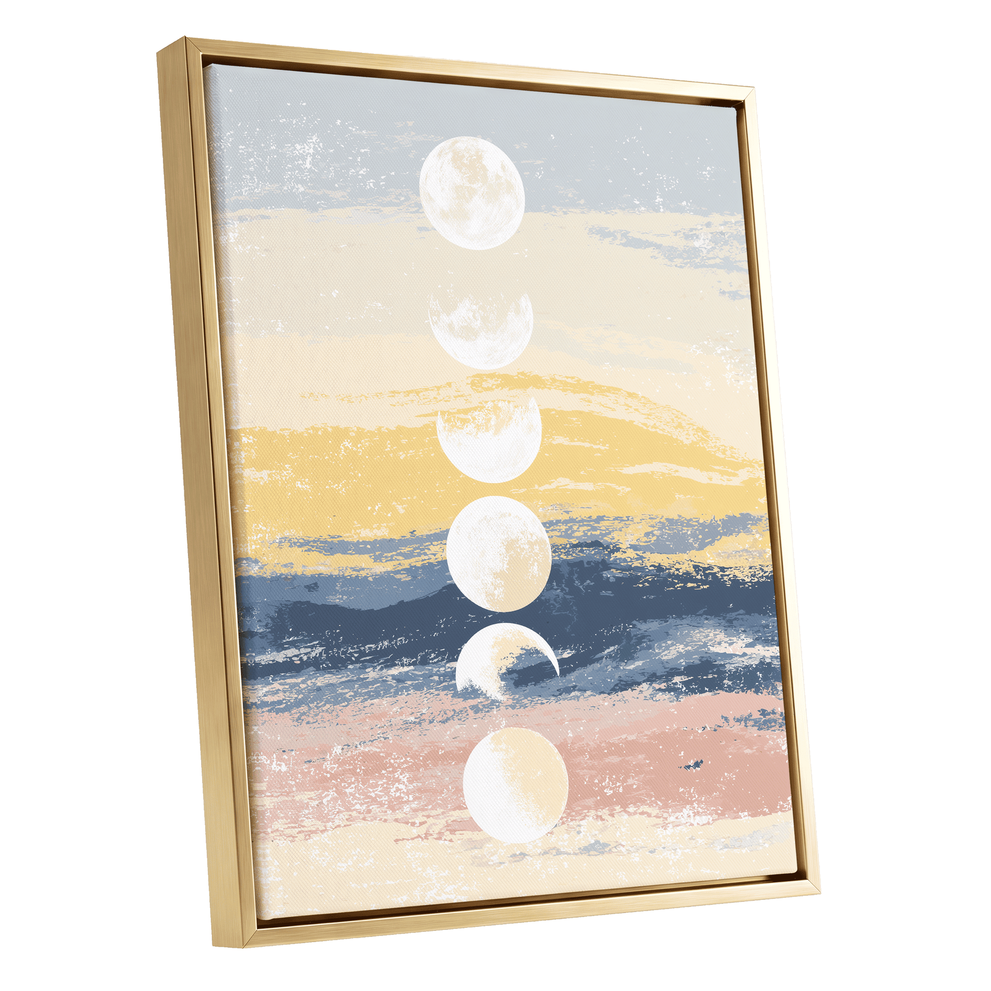 Lunar Tides – gold framed canvas option