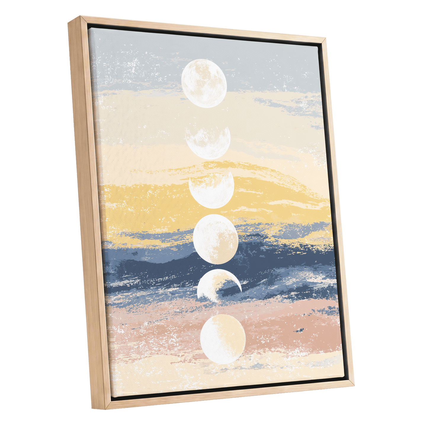Lunar Tides – oak framed canvas option