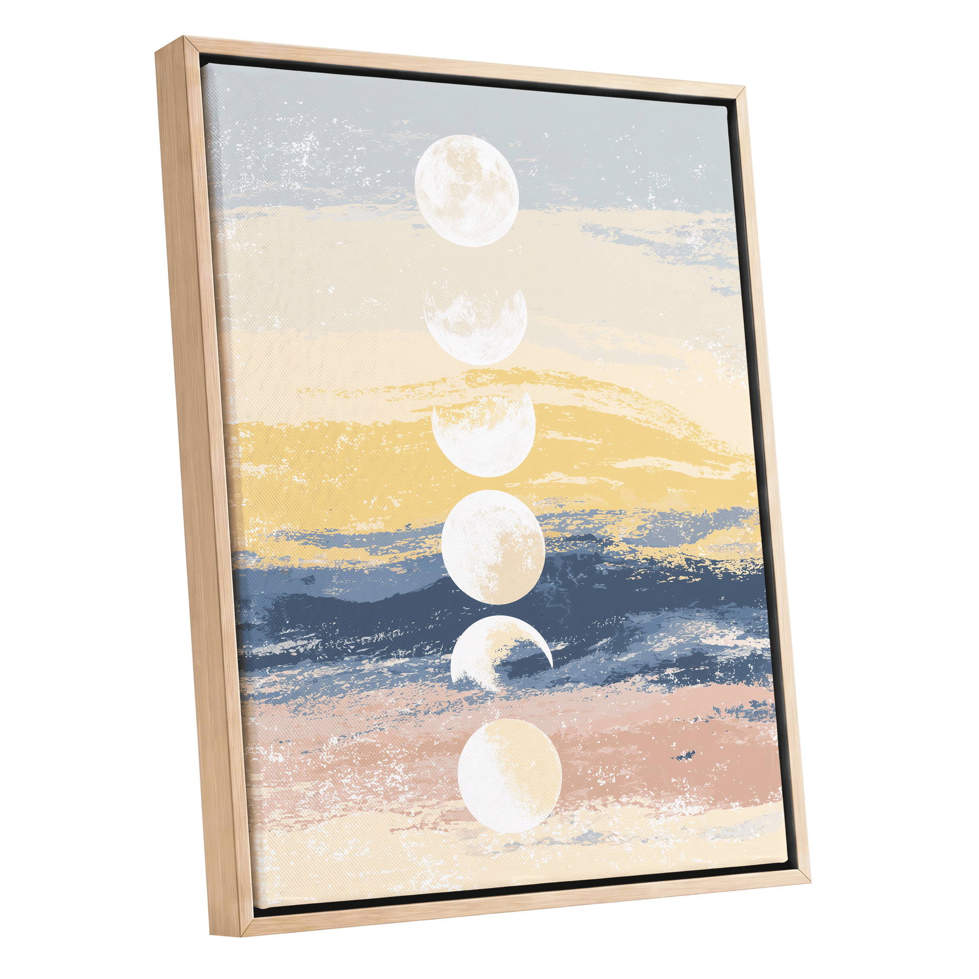 Lunar Tides – oak framed canvas option