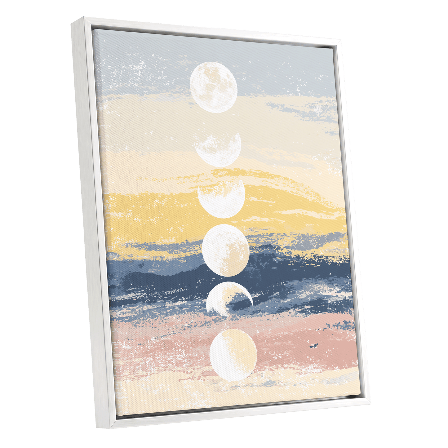 Lunar Tides – white framed canvas option