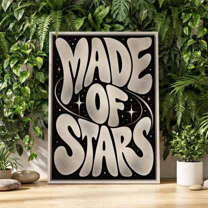 Made of Stars, black, white abstract wall art displayed in a styled interior, gallery view 1