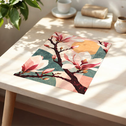 Magnolia Colourplay, pink, beige, green floral wall art displayed in a styled interior, gallery view 5