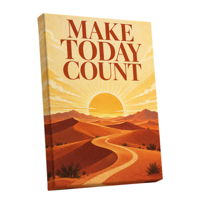 Make Today Golden, orange, yellow, red nature wall art shown as a stretched canvas wall art