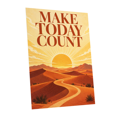 Make Today Golden, orange, yellow, red nature wall art shown as a unframed poster wall art print