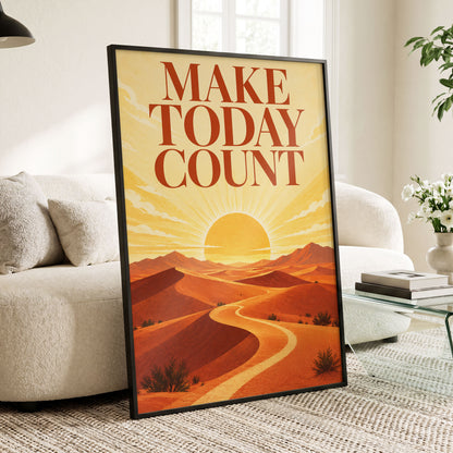 Make Today Golden, orange, yellow, red nature wall art displayed in a styled interior, gallery view 3
