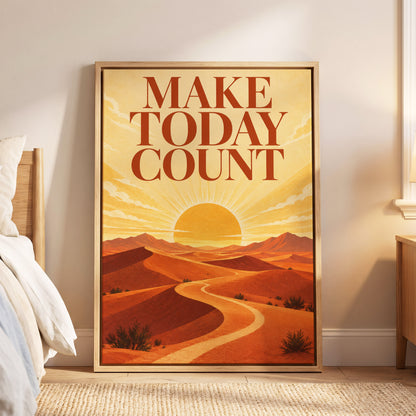 Make Today Golden, orange, yellow, red nature wall art displayed in a styled interior, gallery view 6