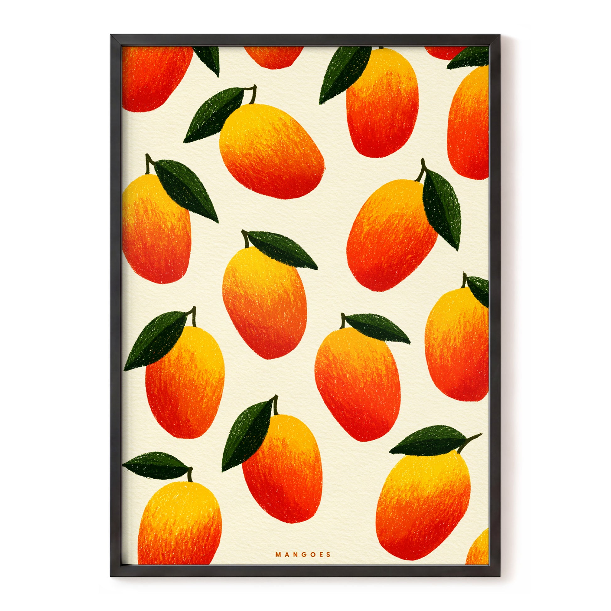 Mango Rhythm, orange, red, yellow nature wall art, front artwork view