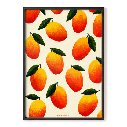 Mango Rhythm, orange, red, yellow nature wall art, front artwork view