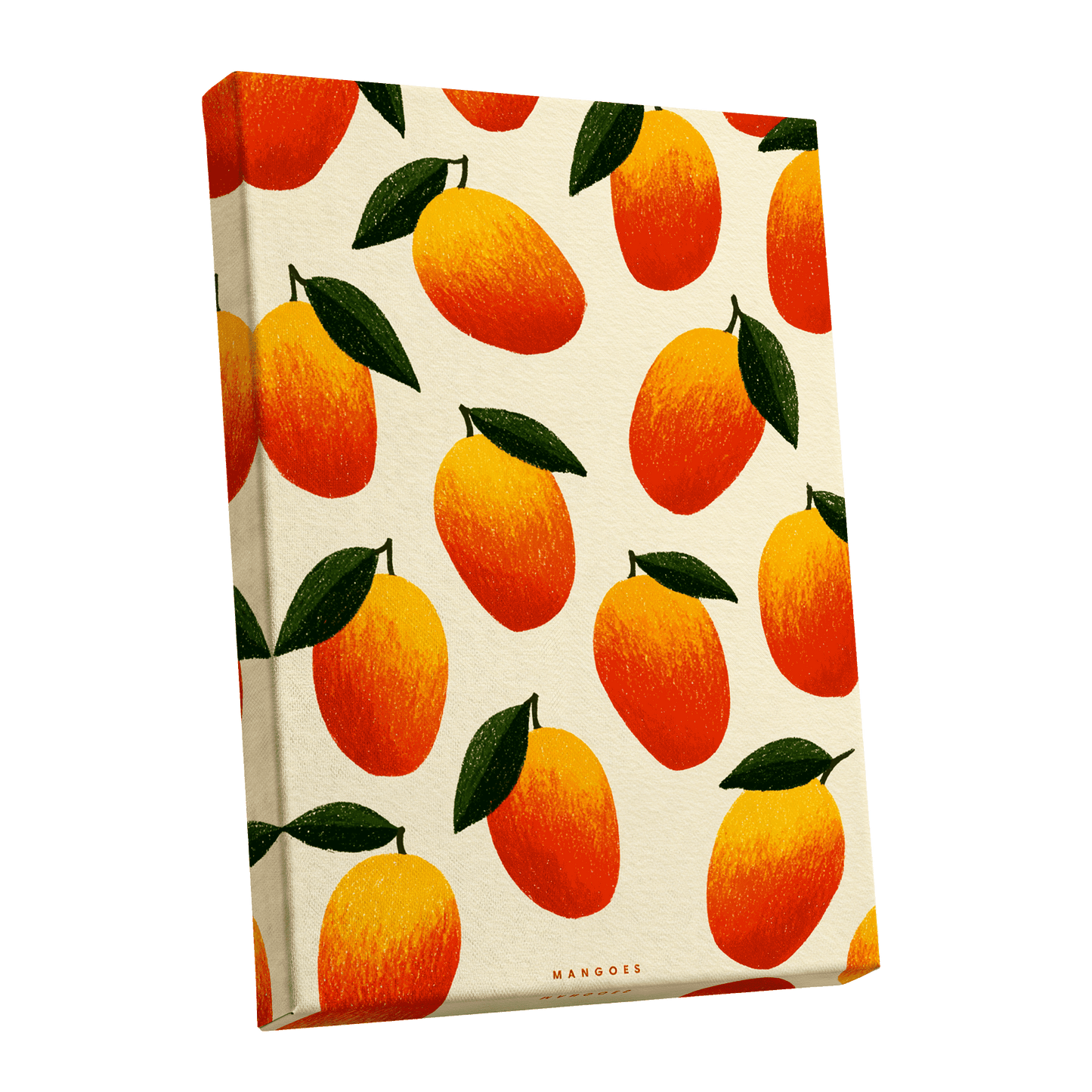 Mango Rhythm, orange, red, yellow nature wall art shown as a stretched canvas wall art