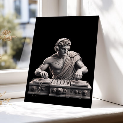 Marble Mixmaster, black, gray, white minimalist wall art displayed in a styled interior, gallery view 5