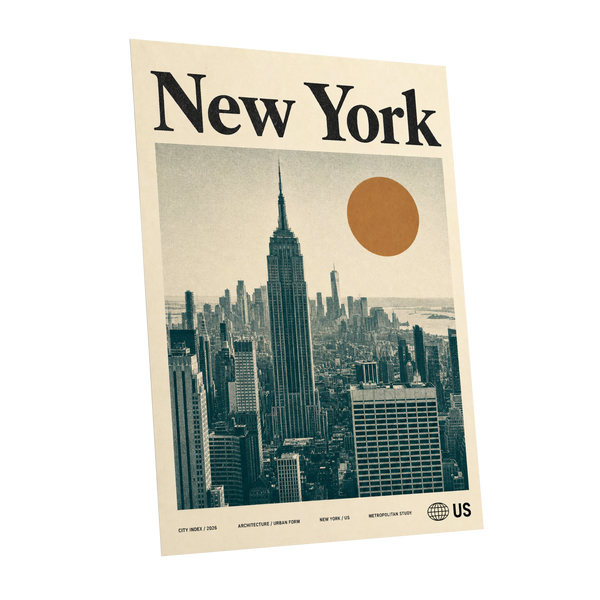 Metropolitan Sun, beige, green, brown minimalist wall art shown as a unframed poster wall art print