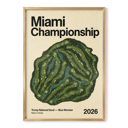 Miami Championship Greens, black, green, beige nature wall art, front artwork view