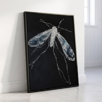 Midnight Gossamer, black, white, gray nature wall art displayed in a styled interior, gallery view 4