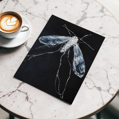 Midnight Gossamer, black, white, gray nature wall art displayed in a styled interior, gallery view 5